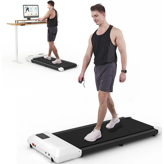 2 in 1 Walking Pad Portable Treadmill with 265LBS Capacity, LED Display Under Desk Treadmill for Home/Office with Remote Control